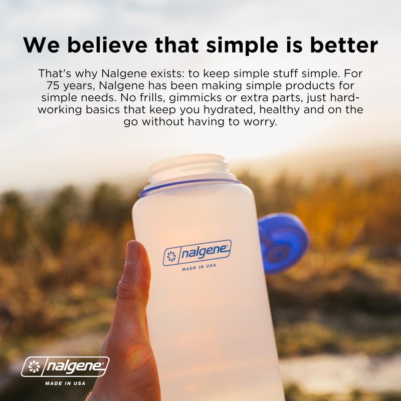 Nalgene Water Bottle Monochrome Collection - BPA Free Water Bottle Made from Recycled Materials - Reusable Water Bottle for Backpacking  Hiking  Gym - Shatterproof Water Bottle - 32 oz - Denim - Image 5
