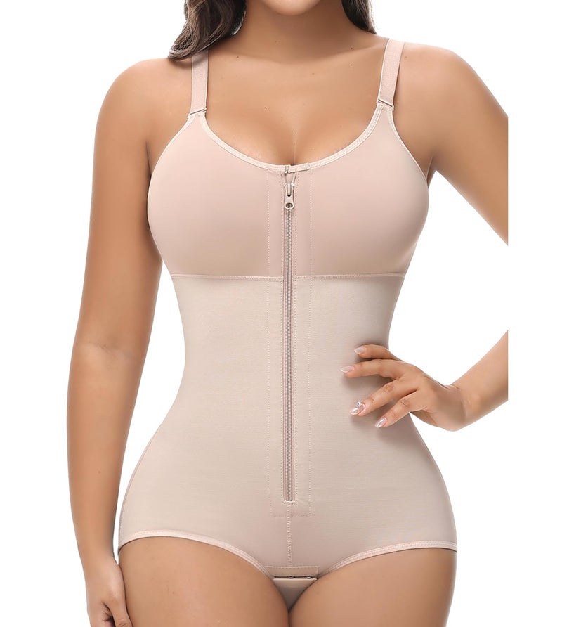 SHAPSHE Fajas Colombianas Moldeadoras De Cintura Y Abdomen Reductoras Faja Postparto Para Mujer Full Body Shaper Shapewear Tummy Tuck Fupa Control Butt Lifting Post Surgery Compression Garment Nude - Image 1