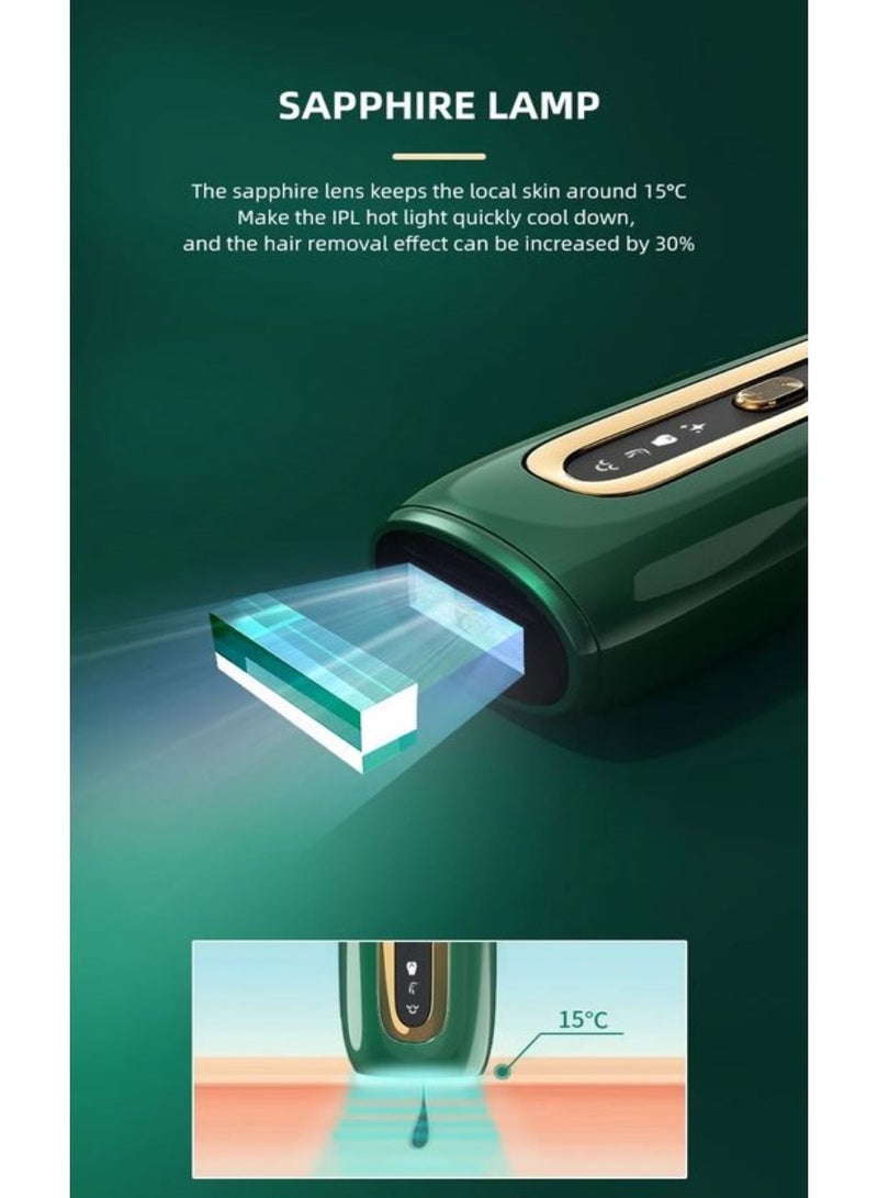 BLAZE Ice Cooling Intense Pulsed Light Hair Removal Device – Painless Permanent Hair Reduction & Skin Rejuvenation ( Green )Ice Cooling Intense Pulsed Light Hair Removal Device – Painless Permanent Hair Reduction & Skin Rejuvenation ( Green ) - Image 3