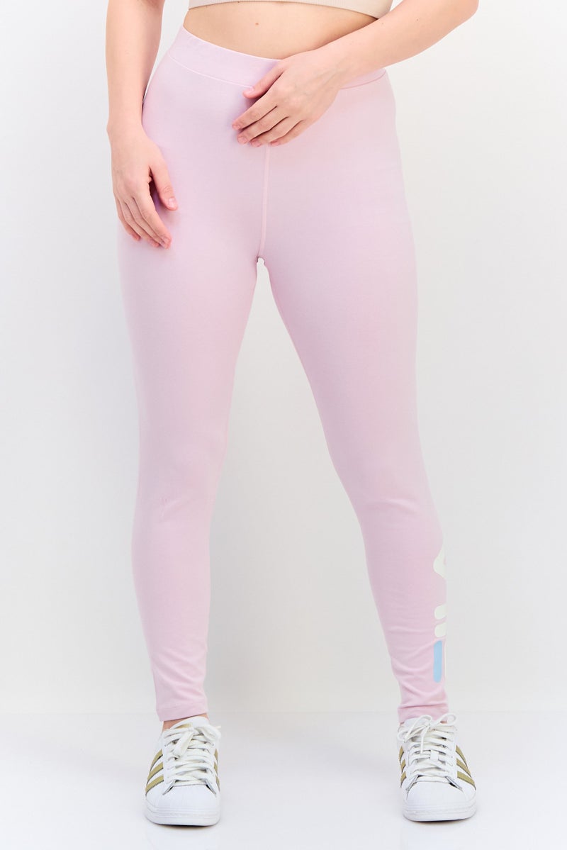 FILA سراويل تدريب رياضية للنساء بشعار العلامة التجارية، وردي - Image 1