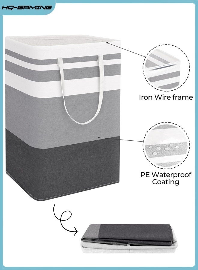 HQ-GAMING Laundry Hamper Large Collapsible Laundry Baskets, Freestanding Waterproof Clothes Hamper with Easy Carry Handles in Laundry Room Bedroom Bathroom College Dorm - Image 1