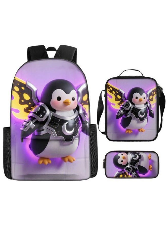 Bright Li Fire Fashion is unlimited! Cartoon bag three-piece set, suitable for a variety of scenes for students and teenagers (available for students, children, friends on outings, mountain climbing, schooling, etc.) - 78 - Image 2
