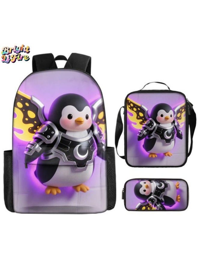 Bright Li Fire Fashion is unlimited! Cartoon bag three-piece set, suitable for a variety of scenes for students and teenagers (available for students, children, friends on outings, mountain climbing, schooling, etc.) - 78 - Image 1
