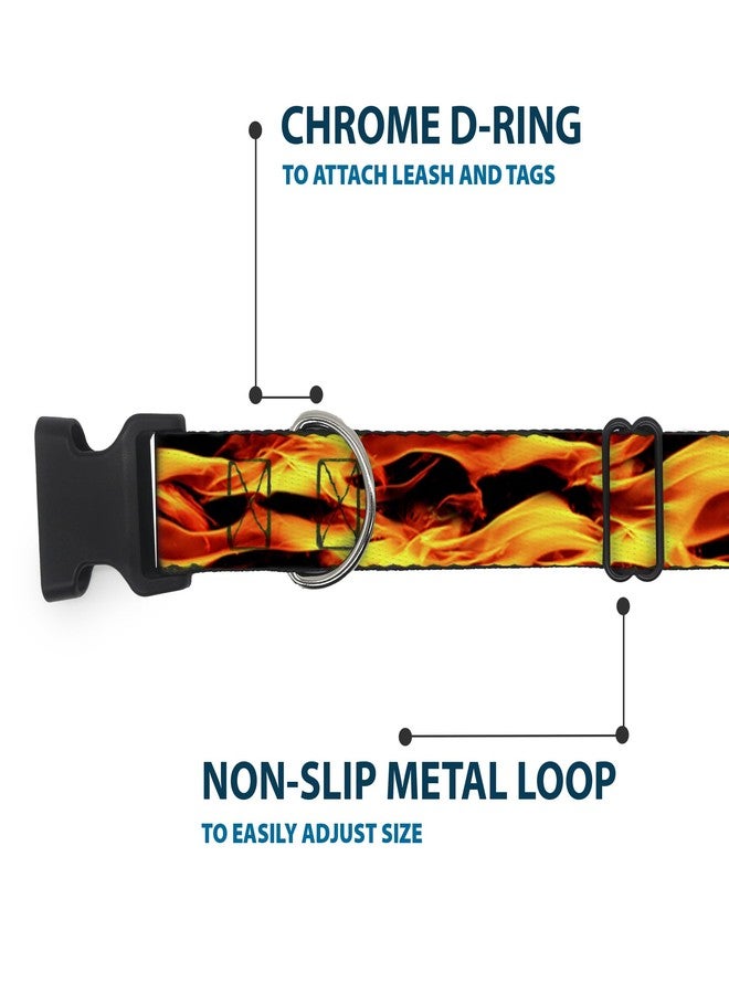Buckle Down Buckle-Down Plastic Clip Collar - Flames Vivid Black/Orange - 1" Wide - Fits 15-26" Neck - Large - Image 5