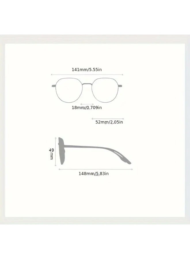 سينت هاوس نظارات نسائية عصرية بإطار دائري كبير خفيف الوزن يناسب الوجه الكبير للاستخدام اليومي تشمل علبة نظارات نظارات مضادة للضوء الأزرق - Image 3