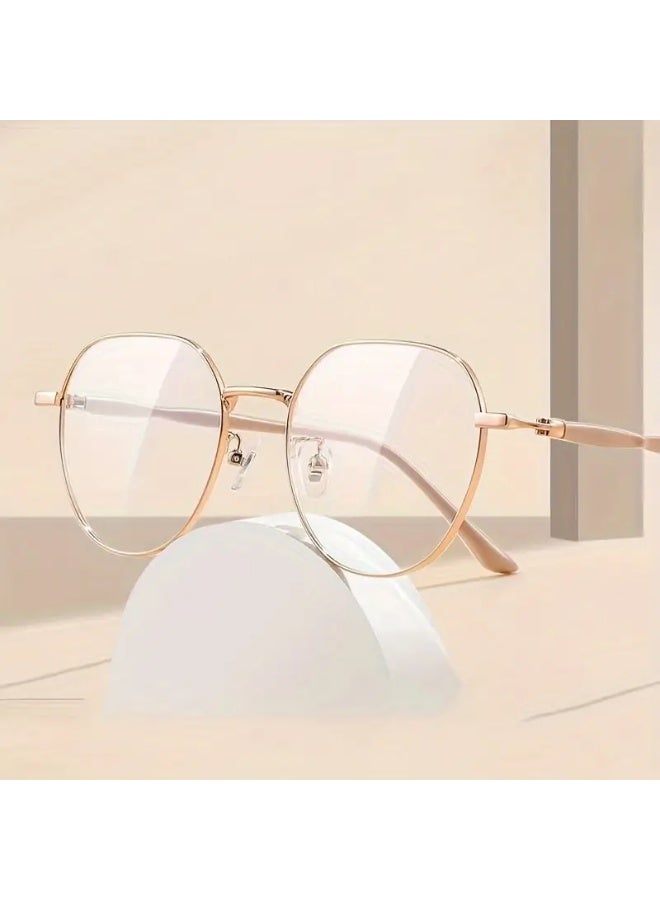 سينت هاوس نظارات نسائية عصرية بإطار دائري كبير خفيف الوزن يناسب الوجه الكبير للاستخدام اليومي تشمل علبة نظارات نظارات مضادة للضوء الأزرق - Image 5