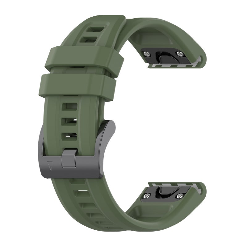 S-TOP For Garmin Tactix 7 26mm Silicone Sport Pure Color Watch Band(Dark Green) - Image 1