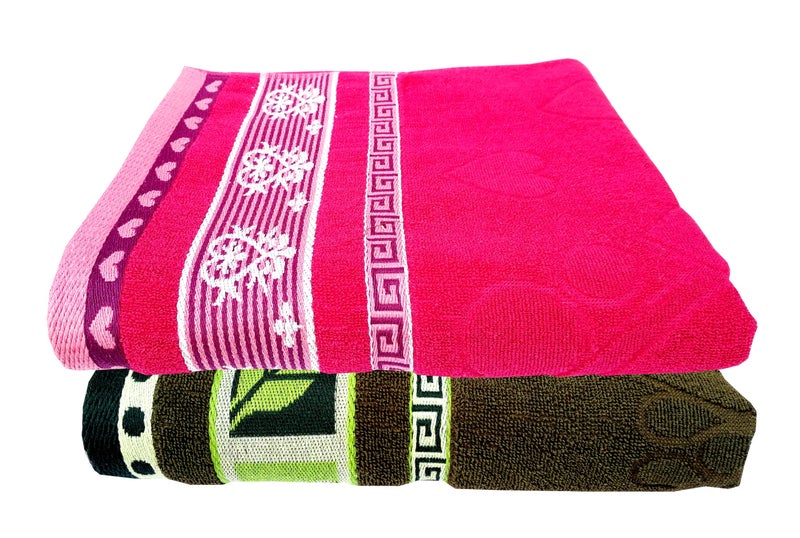 Space Fly Cotton Bath Towel for Men, Women and Girl | Cotton Towel for Bath Large Size | 500 GSM | Set of 2 - Image 1
