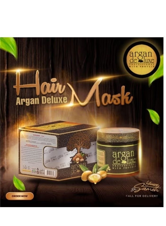 argan de luxe Argan Deluxe Original Hair Care Set (4 Pieces): Shampoo 500ml, Conditioner 500ml, Hair Mask 500ml, and Serum 125ml - Image 2