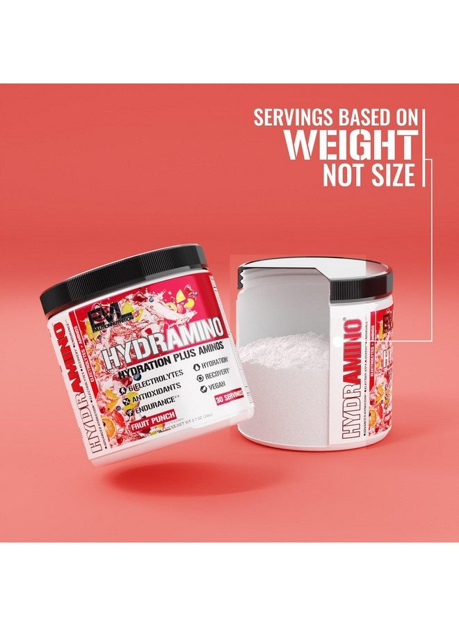 Evlution Nutrition HYDRAMINO Complete Hydration Multiplier, All 6 Electrolytes, Vitamin C & B, Fluid Boosting Aminos, Coconut Water, Endurance, Recovery, Antioxidants, 30 Serve, Fruit Punch - Image 4