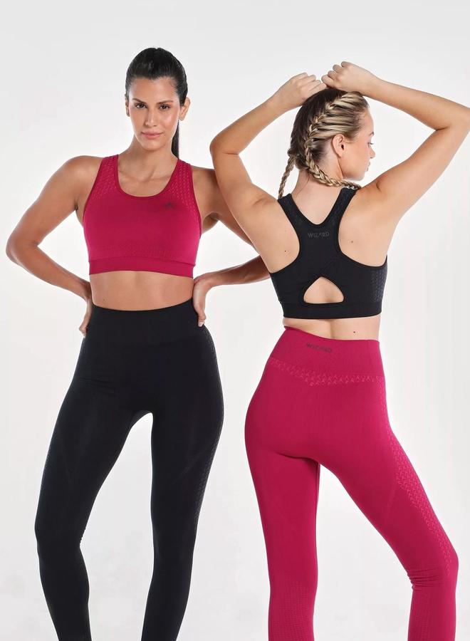 Wizard Women Black Textured Racerback Seamless Support Bra - Image 4