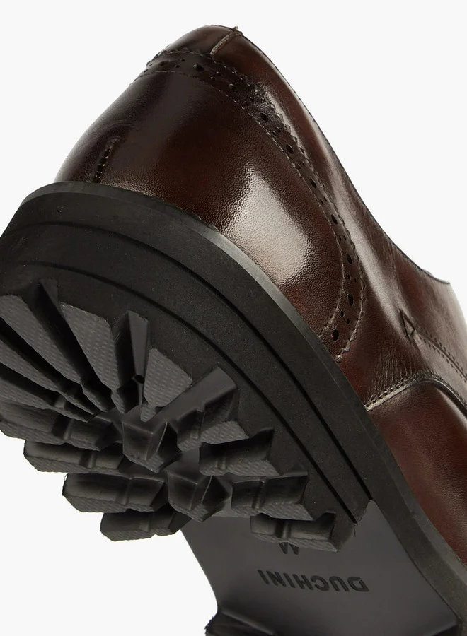 DUCHINI Men's Solid Lace-Up Derby Shoes