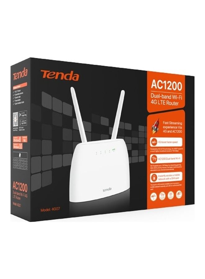 Tenda 4G LTE Router With AC1200 Dual Band Mobile SIM Slot Unlocked No Configuration Required 2 Fast Ports Removable Wi-Fi Antennas White - Image 4
