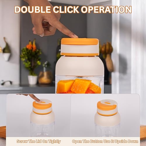 CPENSUS Portable blender for smoothie and juices sipper with carry lid & straw juicer maker for home 80W 1000ML Fruit orange milk shake For home office gym travel Rechargeable - Image 4