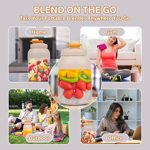 CPENSUS Portable blender for smoothie and juices sipper with carry lid & straw juicer maker for home 80W 1000ML Fruit orange milk shake For home office gym travel Rechargeable - Image 5
