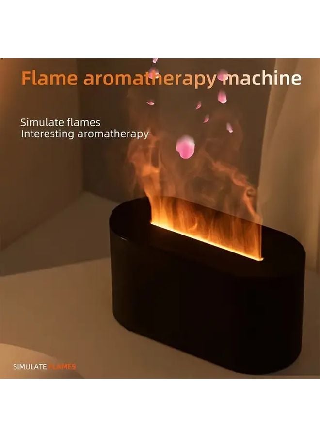 Black Wall Mounted Fireplace Flame Diffuser Essential Oil Humidifier with Timer - Image 4