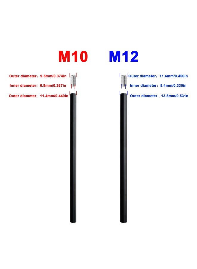 Haligate Matte Black M10 Threaded Extension Rod for Pendant Light, Island Lighting, Chandeliers,Lighting Fixture downrods & Stems,12 Inches - Image 3