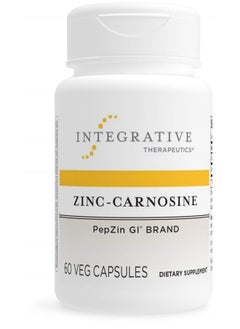 Zinc-Carnosine - PepZin GI Brand Supplement with Zinc and L-carnosine - GI Tract Support* - Gluten Free and Vegan - 60 Capsules