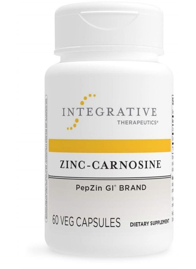 Integrative Therapeutics - Zinc-Carnosine - PepZin GI Brand Supplement with Zinc and L-carnosine - GI Tract Support* - Gluten Free and Vegan - 60 Capsules - Image 1