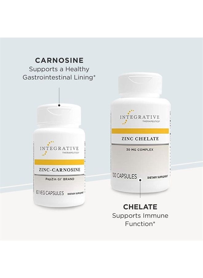 Integrative Therapeutics - Zinc-Carnosine - PepZin GI Brand Supplement with Zinc and L-carnosine - GI Tract Support* - Gluten Free and Vegan - 60 Capsules - Image 1