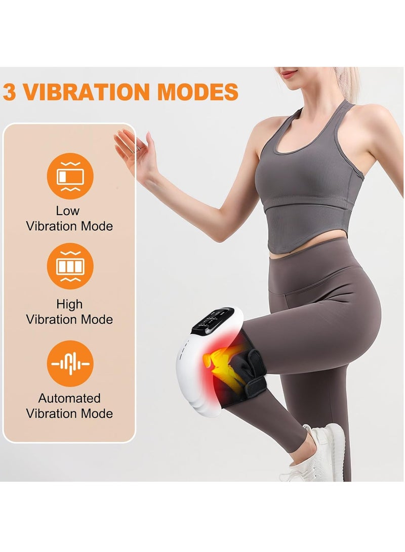 JAJEEK مدلك ركبة محمول مع حرارة وعلاج بالضوء الأحمر | مدلك ركبة بدون سلك للاسترخاء من العضلات المشدودة، وتقليل تصلب المفاصل والانزعاج | ميزات محسّنة للضوء والتدليك (أسود) - Image 4