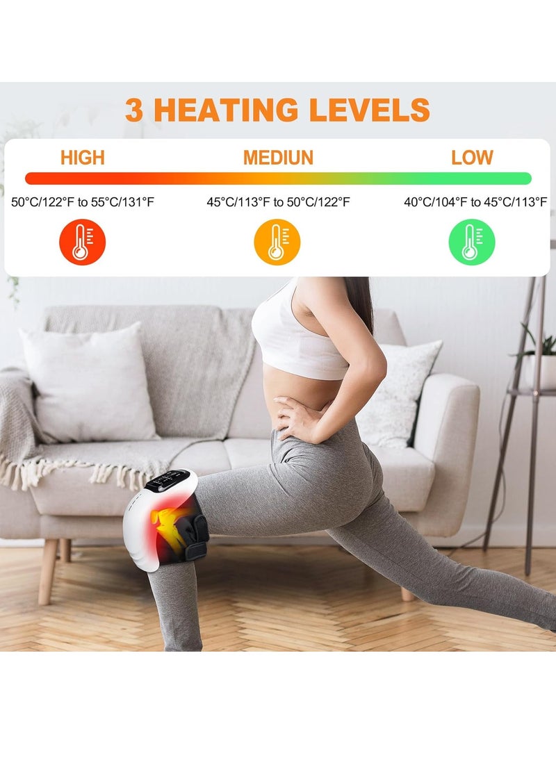 JAJEEK مدلك ركبة محمول مع حرارة وعلاج بالضوء الأحمر | مدلك ركبة بدون سلك للاسترخاء من العضلات المشدودة، وتقليل تصلب المفاصل والانزعاج | ميزات محسّنة للضوء والتدليك (أسود) - Image 5