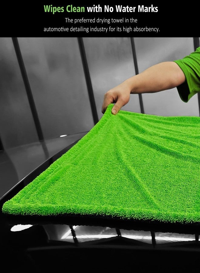YeewayVeh 70CM x 90CM Car Drying Towel Extra Large, 1400 GSM Double Sided High Absorbent Car Wash Drying Towels, No Scratches or Streaks, Quick Dry Microfiber Towels Drying for Cars Truck SUV, Green - Image 5