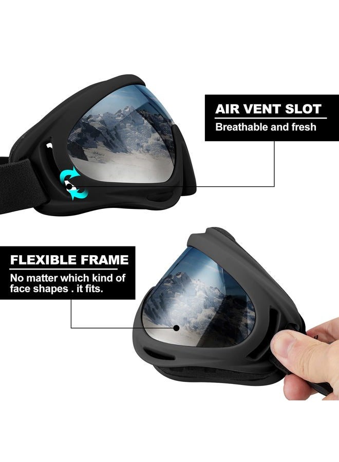 SixYard Ski Goggles, Motorcycle Goggles, 3 Pack Snowboard Snow Goggles for Men Women Adult Youth (Style 7) - Image 4