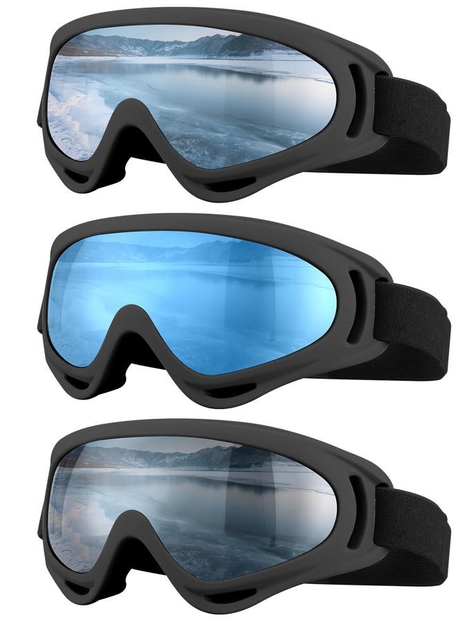 SixYard Ski Goggles, Motorcycle Goggles, 3 Pack Snowboard Snow Goggles for Men Women Adult Youth (Style 7) - Image 1