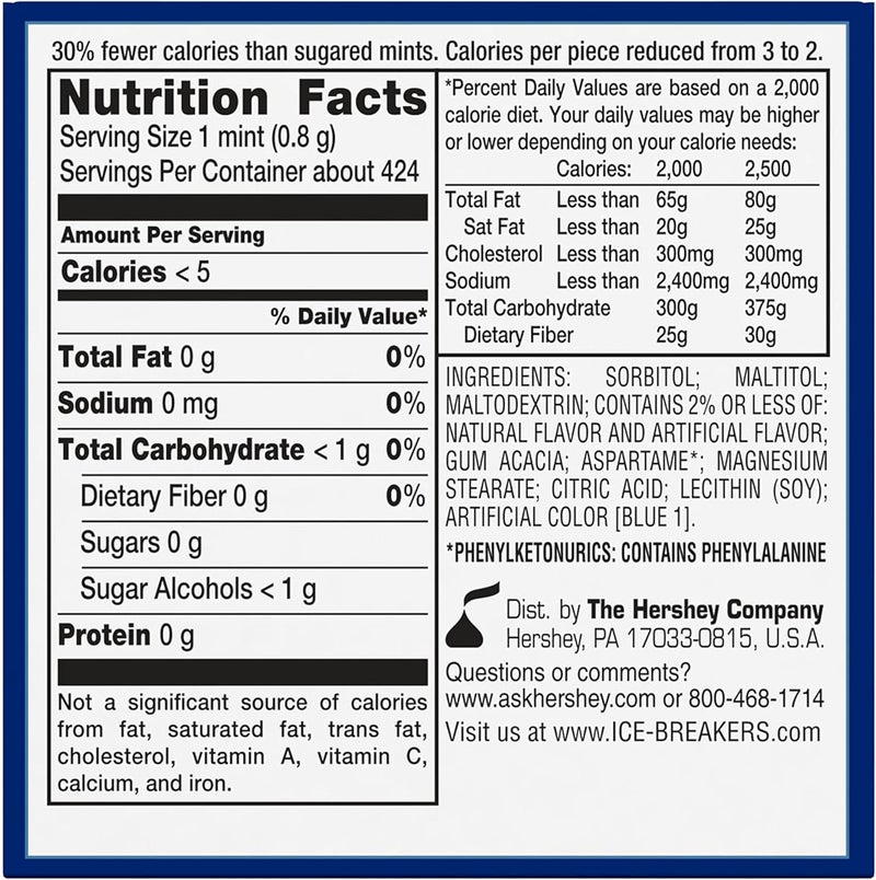 Ice breakers أيس بريكرز نعناع خالي من السكر، نكهة النعناع البارد، 1.5 أونصة (عبوة من 8) - Image 2