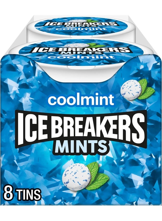 Ice breakers أيس بريكرز نعناع خالي من السكر، نكهة النعناع البارد، 1.5 أونصة (عبوة من 8) - Image 1