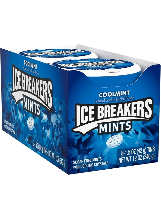 Ice breakers أيس بريكرز نعناع خالي من السكر، نكهة النعناع البارد، 1.5 أونصة (عبوة من 8) - Image 3