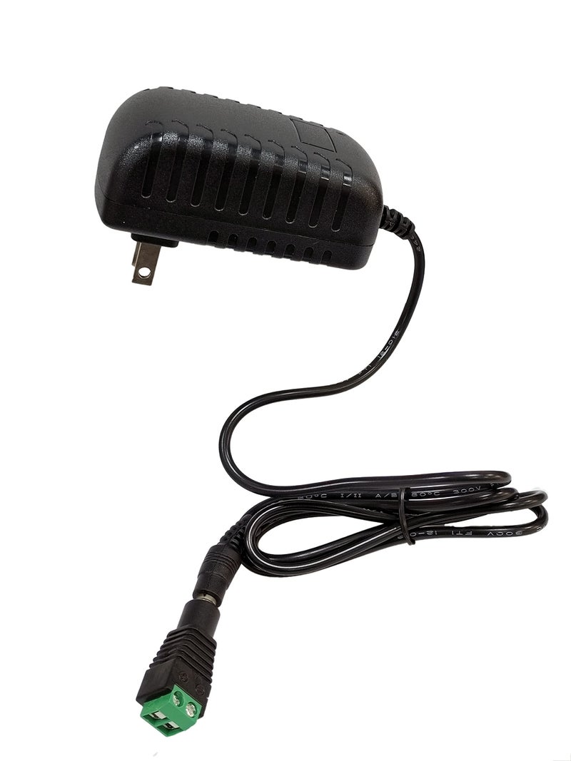 N.C 12 Volt 2A Power Adapter Supply, AC 100-240V to DC 12 V Power Supply Transformer Charger Wall Plug for DC12V Light Security CCTV Camera, Black, 8x5x3.3 cm - Image 4