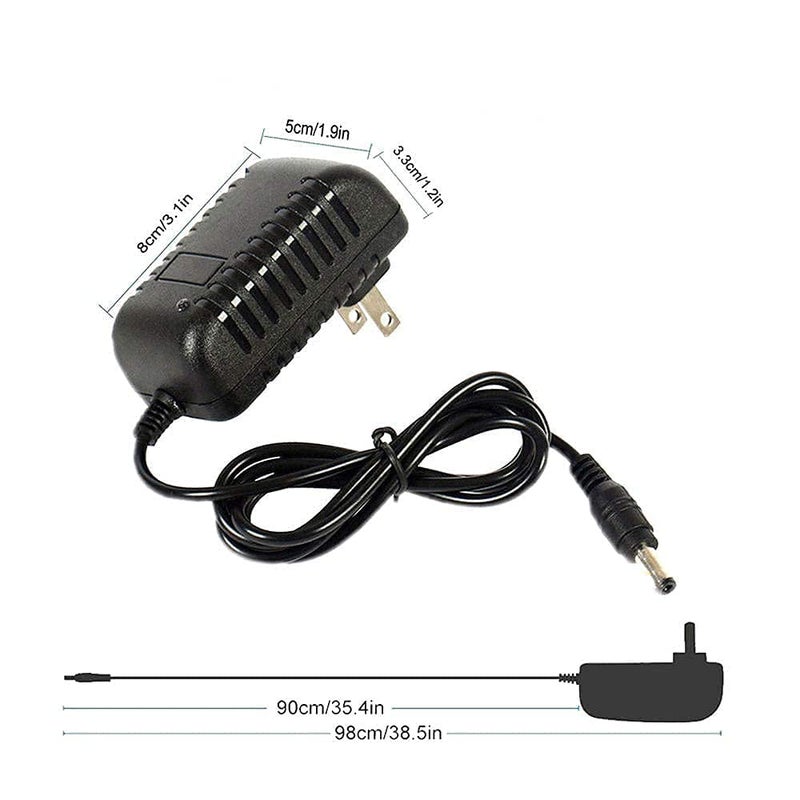 N.C 12 Volt 2A Power Adapter Supply, AC 100-240V to DC 12 V Power Supply Transformer Charger Wall Plug for DC12V Light Security CCTV Camera, Black, 8x5x3.3 cm - Image 3
