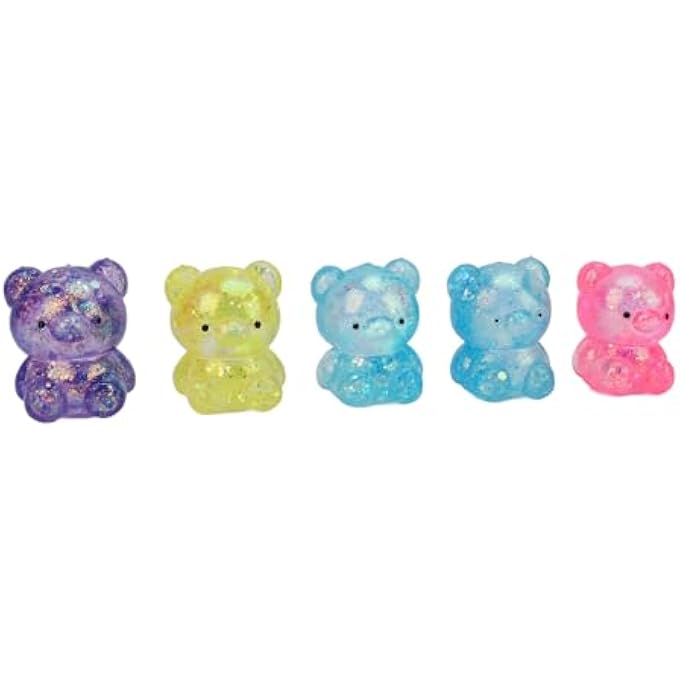 Sorandy 5Pcs Bear Stress Ball Soft Slow Rebound Stretchy Dough Balls for Anxiety Relief, Cute Stress Toy for Kids Adults, Premium TPR Material in Mixed Colors - Image 1
