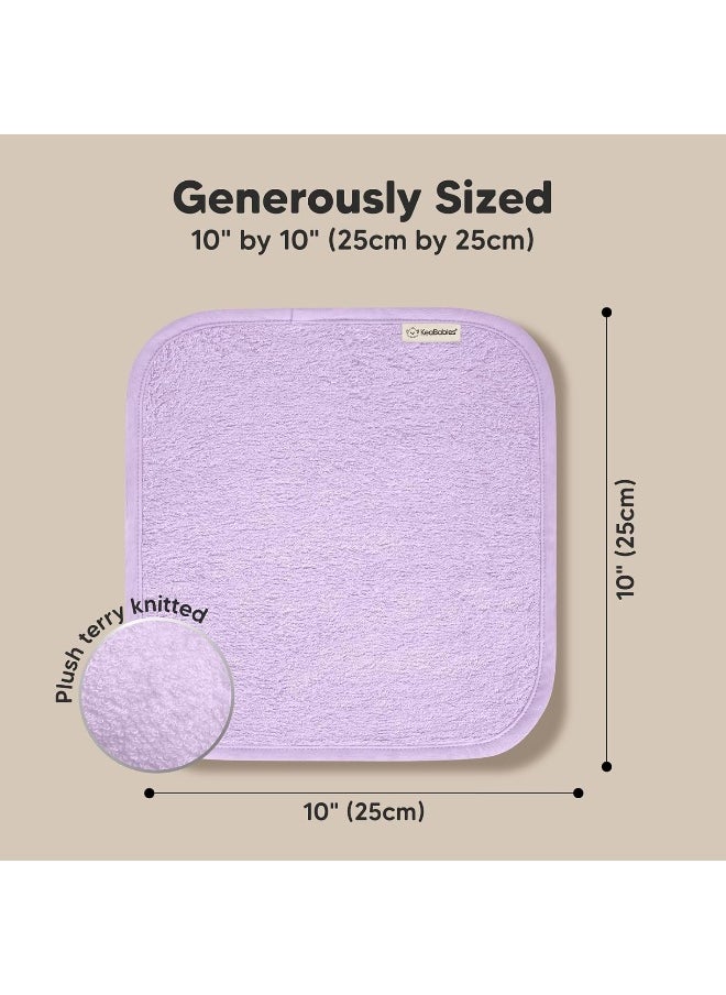 KeaBabies - 6-Pack Organic Baby Washcloths - Soft Bamboo Washcloth, Baby Wash Cloths, Baby Wash Cloth for Newborn, Kids, Baby Towels, Baby Bath Essentials, Face Towel, Face Cloths for Washing Face (Soft Lilac) - Image 1