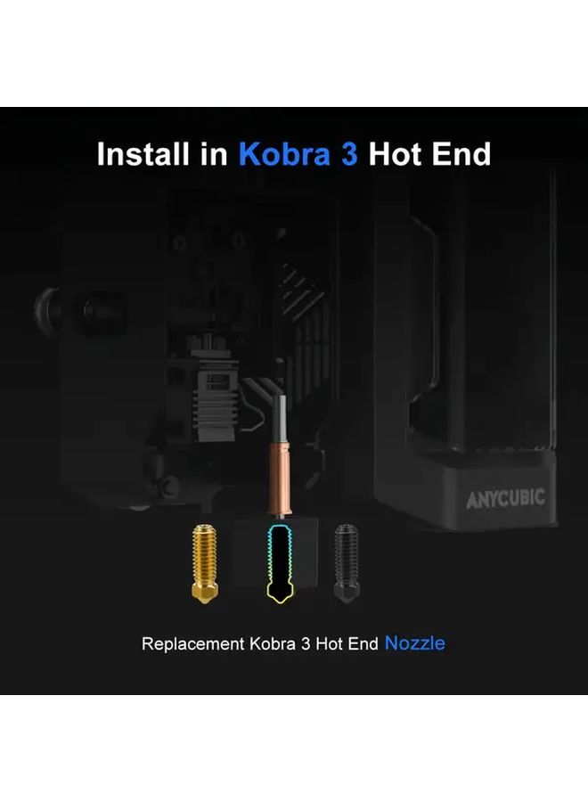 0.4 مم - قطعتان من مجموعة الفوهات النحاسية لطابعة Anycubic Kobra 3 Combo ثلاثية الأبعاد - قطع غيار - Image 5