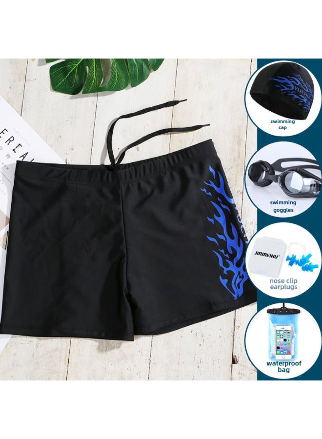 Generic Swimming Trunks Men's Adult Professional Quick-drying Swimming Trunks Fashion Boxer Loose High Elastic Swimsuit Equipment Men's Suit-Color:A909-Size:4XL (recommended 150-175)  - Image 3