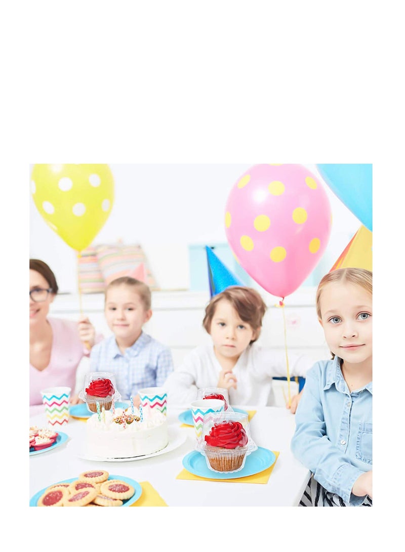 Excefore Individual Cupcake Container, 50 PCS Disposable Clear Plastic Cupcake Boxes with Deep Dome Lids, Muffin Salad Dessert Hamburgers Fruit Cupcake Carriers - Image 4