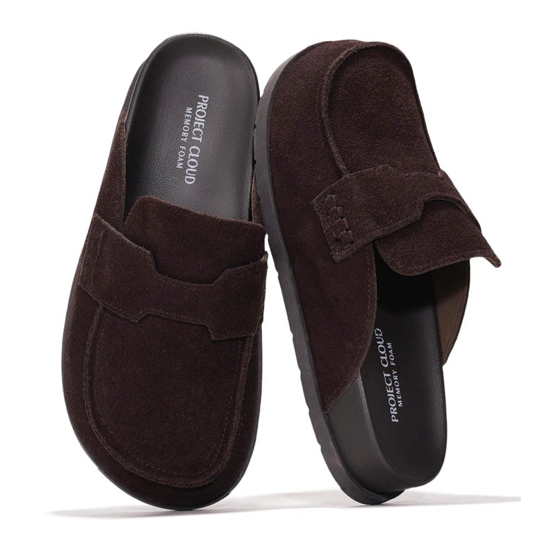 Project Cloud 100% Genuine Leather Womens Clogs - Plush & Soft Insole with Arch Support Non Slip Mules & Clogs for Women Footwear - Water Resistant Women Shoes (Foamy, MAPLSUEDE,5.5) - Image 1