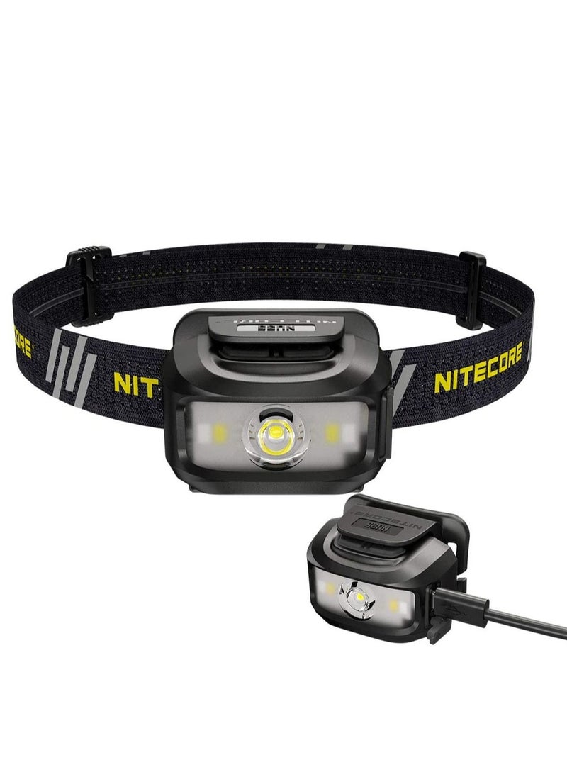 NITECORE - NITECORE NU35 Rechargeable LED Head Torch - Dual Power Source - 460 Lumens - Red Light, Built-in 590mAh Li-ion battery and compatible with 3 x AAA batteries (Black) - Image 1