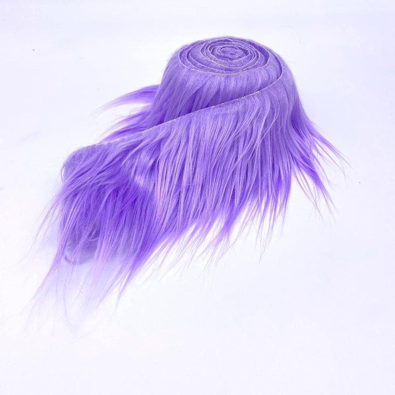 Ice Fabrics أقمشة صناعية للحرف اليدوية مزودة بشعر مصنوع يدويًا مقطوع مسبقًا - أبعاد 2" x 60"، شرائط قماش من الصوف الموهيري - ناعمة جدًا وكثيفة - مثالية للحرف اليدوية والأزياء والديكورات - باللون البنفسجي - 2x60 - Image 1