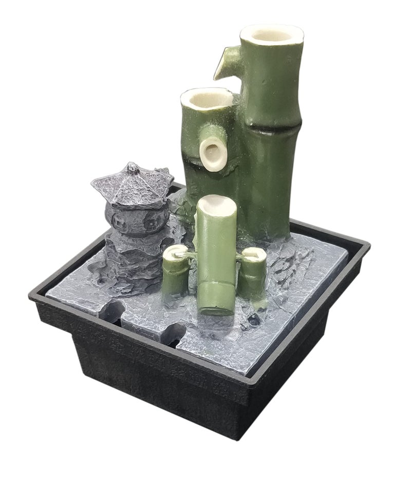 GTC® Designer Polyresin Tabletop Decorative Home Decor Water Fountain Waterfall Showpiece for Home Outdoor Garden Decoration House (G 9071) - Image 1