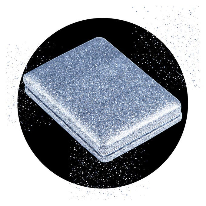 SMALL DOUBLE SIDED FOLDABLE PURSE MIRROR FOR WOMEN RECTANGLE MAGNIFYING HAND MIRROR FOR MAKEUP HANDY COMPACT DESIGN TRAVEL MIRROR SILVER