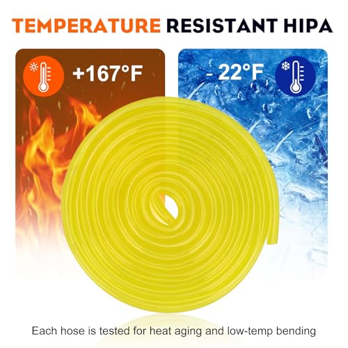 Hipa 4 Size Gas Fuel Line Hose Tubing 4 ft. Each for Small Engine Chainsaw Lawn Mower String Trimmer WeedEater Blower Model Parts I.D x O.D 1/8" x 3/16" 3/32" x 3/16" 1/8" x 1/4" .08" x .14" - Image 4