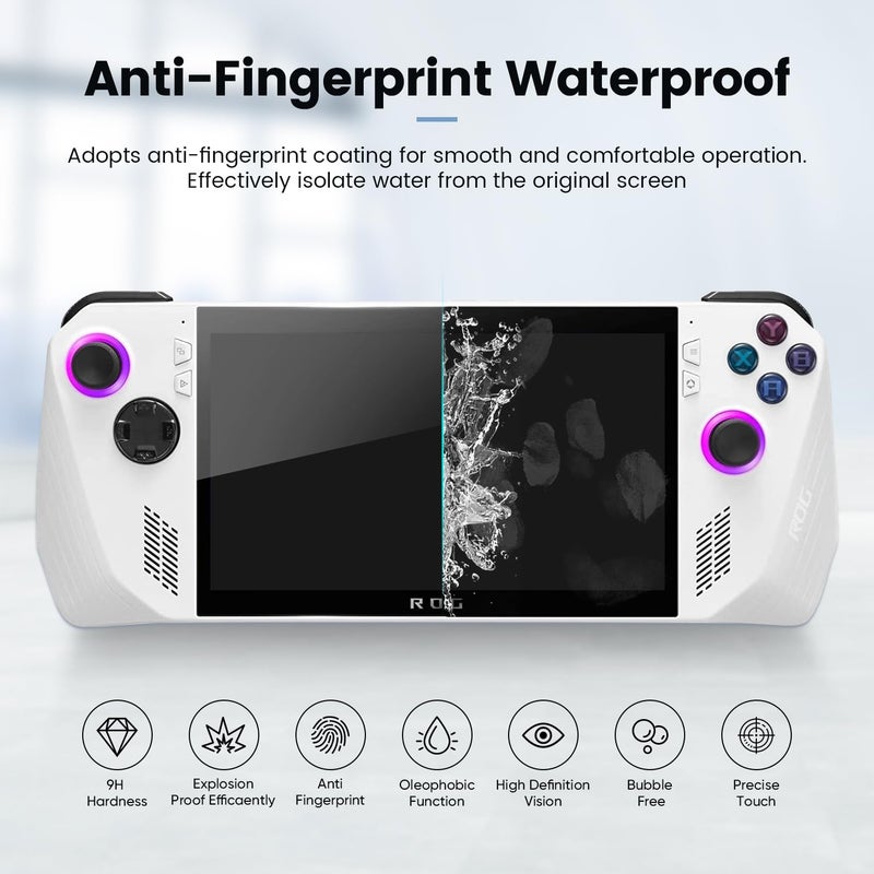 sarlar Screen Protector for ASUS ROG Ally [7 Inch] Display 3 Pack Tempered Glass Film, Ultra HD, 9H Hardness, Scratch Resistant, Case Friendly - Image 2