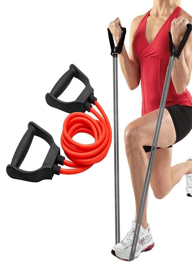 CONSONANTIAM Plastic Single Resistance Tube Exercise Bands for Stretching Workout and Toning for Men and Women (Multicolor) - Image 1