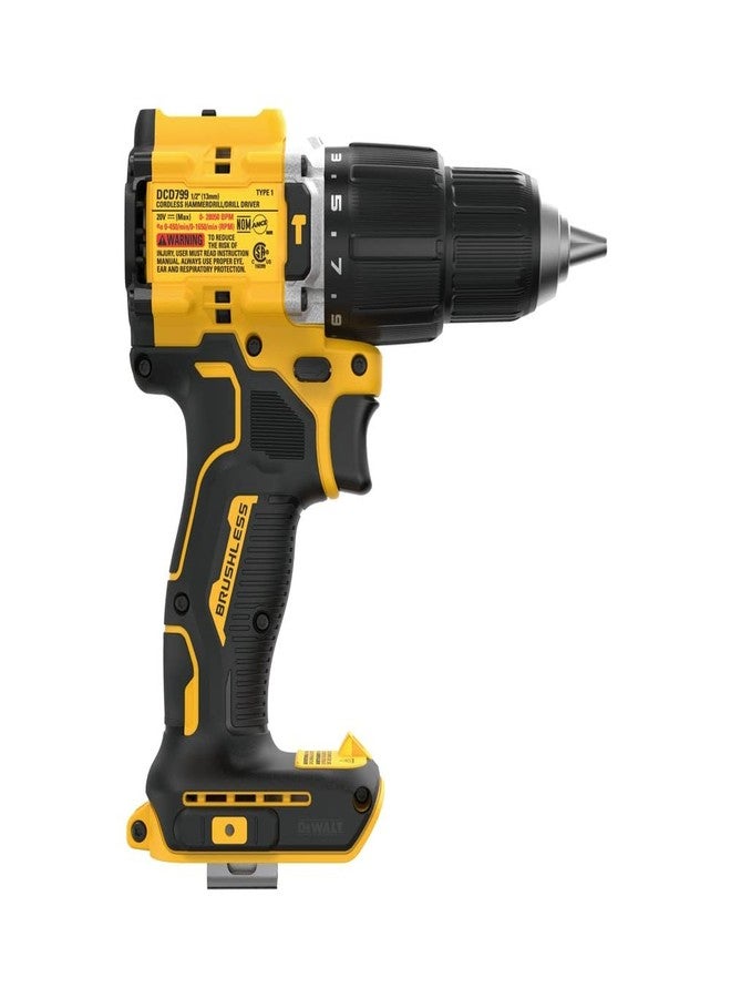 DEWALT DCD799B 20V MAX* ATOMIC COMPACT SERIES Brushless Lithium-Ion 1/2 in. Cordless Hammer Drill (Tool Only) - Image 4