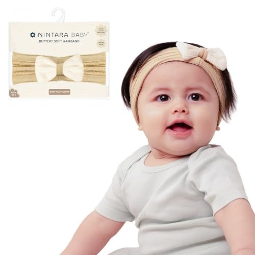 NINTARABABY Nintara Baby Hairband – Buttery-Soft, Stretchable & Lightweight Headband Accessory for Newborns, Infants & Girls, Gentle on Delicate Skin, Ideal Gift for Baby Showers (5.5" x 3.1") - Image 1