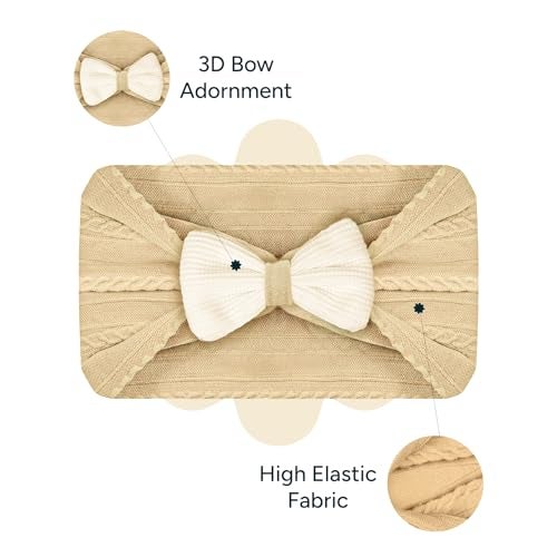 NINTARABABY Nintara Baby Hairband – Buttery-Soft, Stretchable & Lightweight Headband Accessory for Newborns, Infants & Girls, Gentle on Delicate Skin, Ideal Gift for Baby Showers (5.5" x 3.1") - Image 3